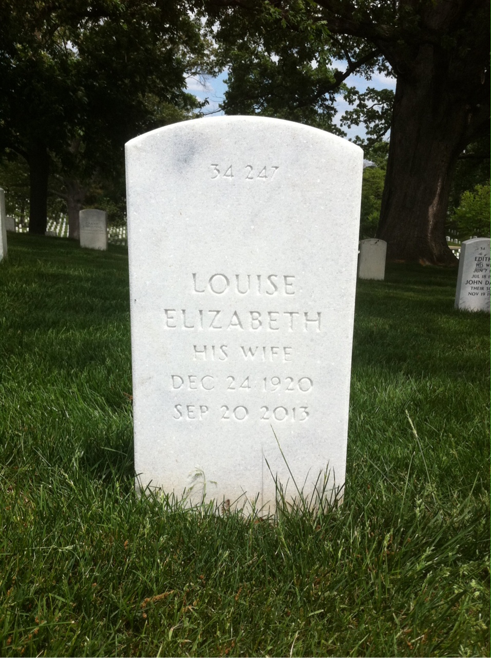 Back of headstone — Karl Hershey