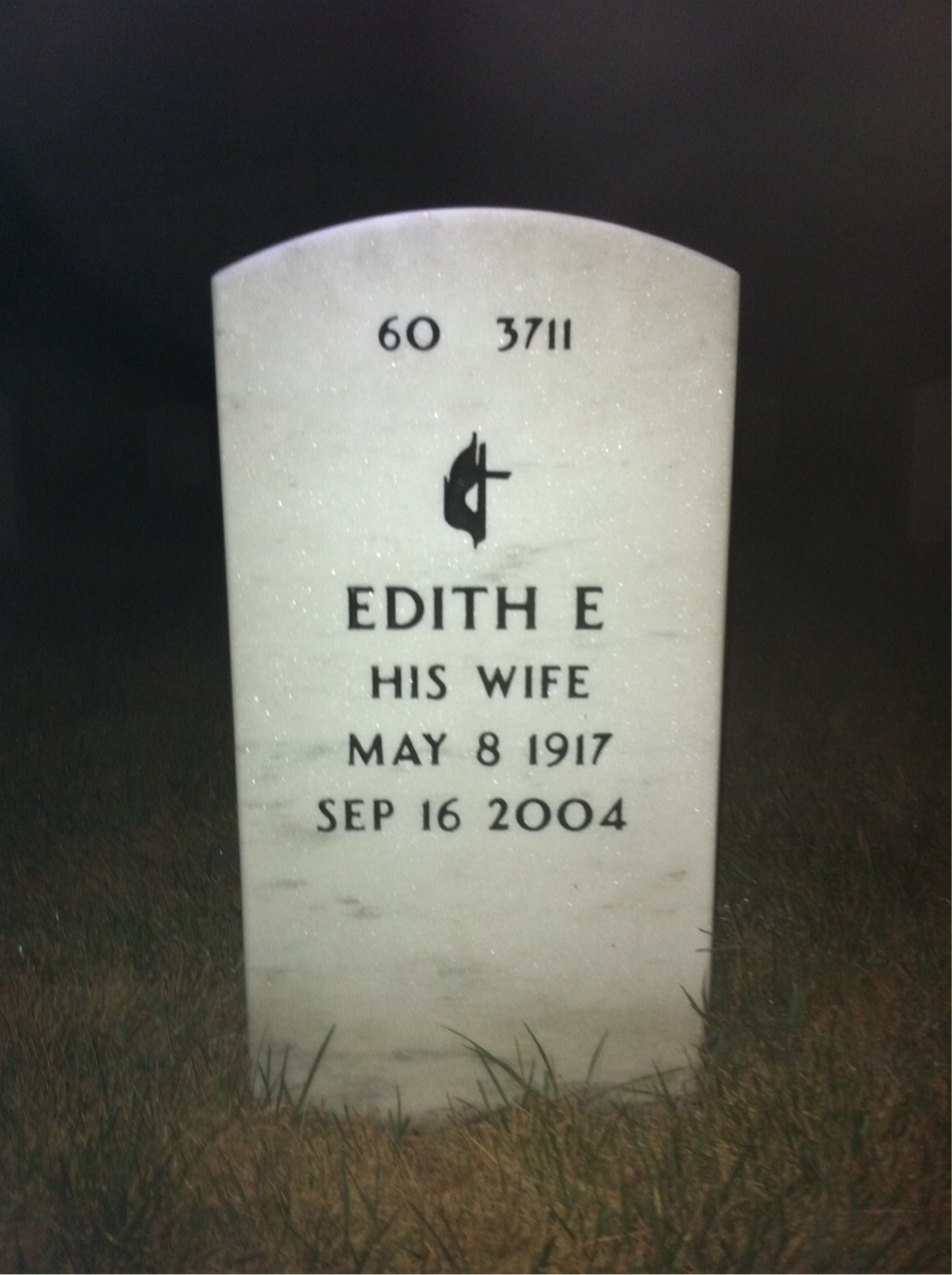 Back of headstone — Emerson Cashour