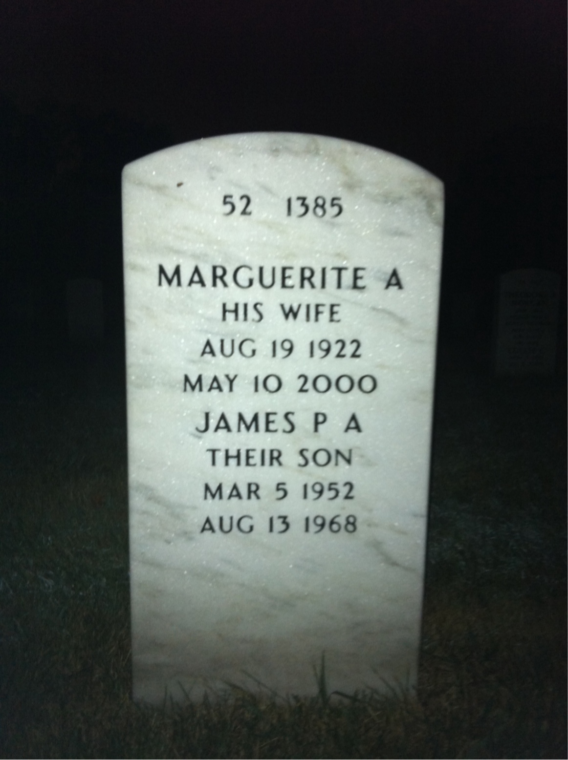 Back of headstone — John Trussell