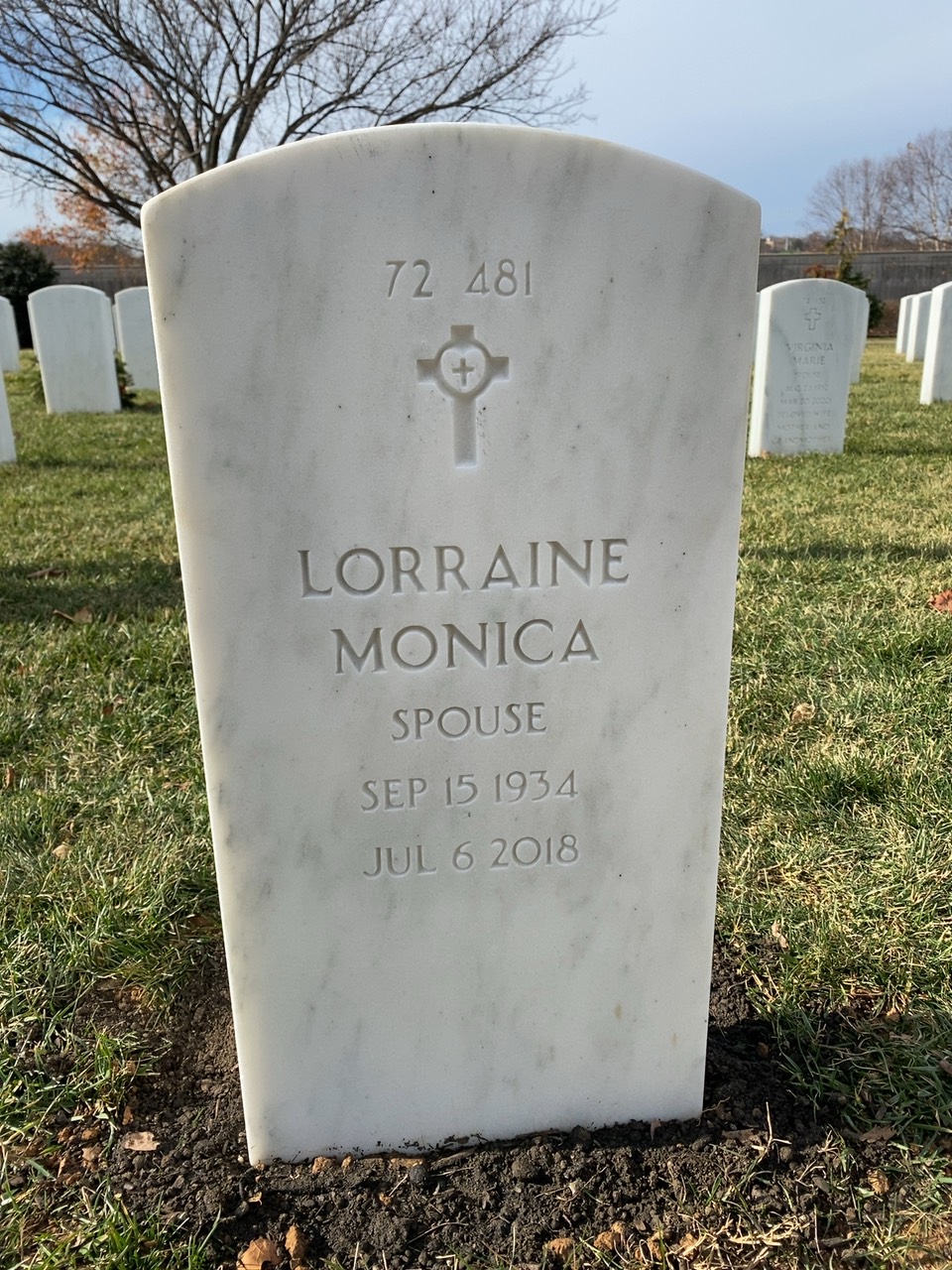 Back of headstone — Ronald Arnold