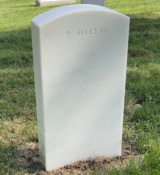 Back of headstone — Thomas K Lain
