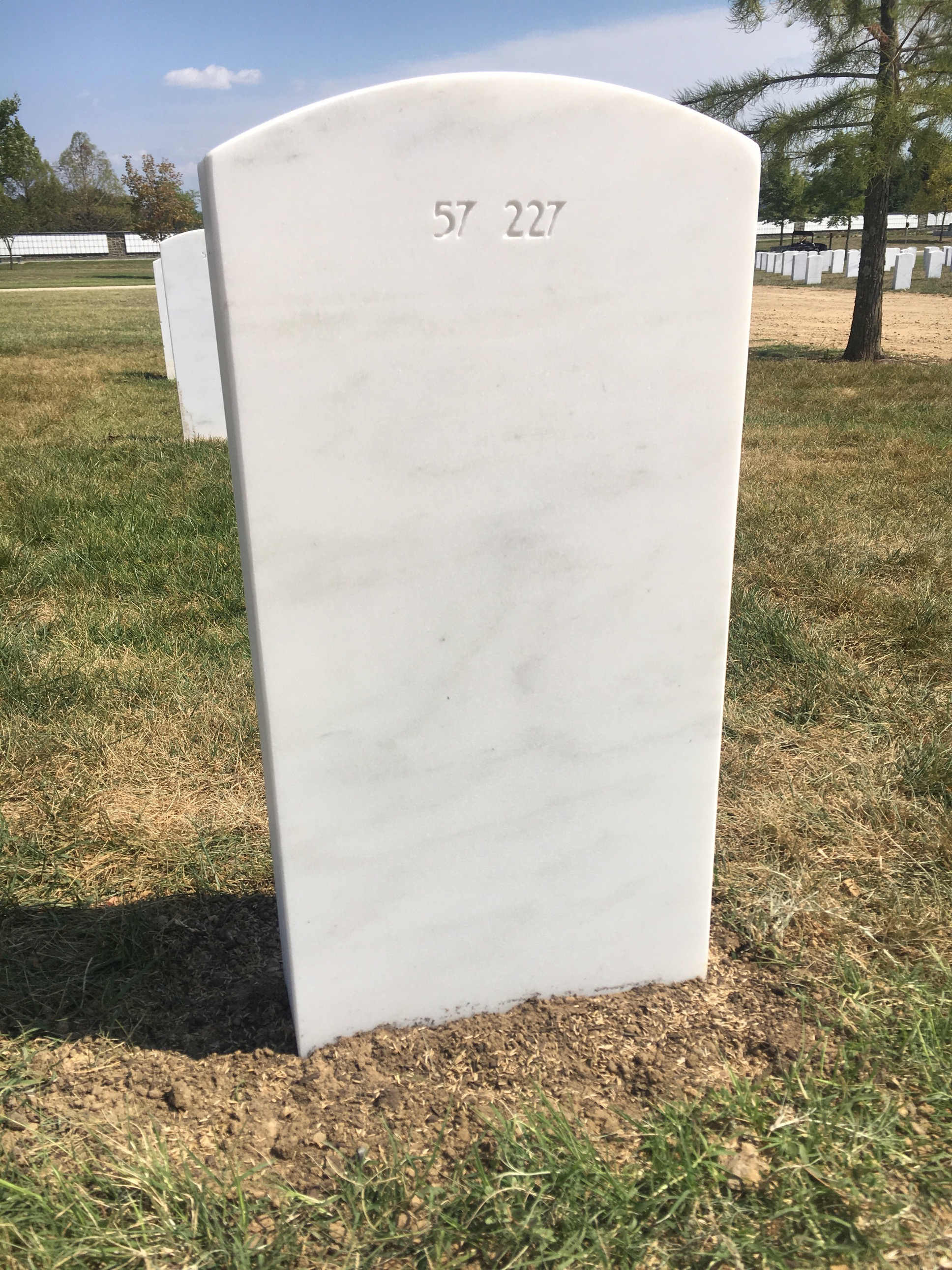 Back of headstone — Norman L Lohr