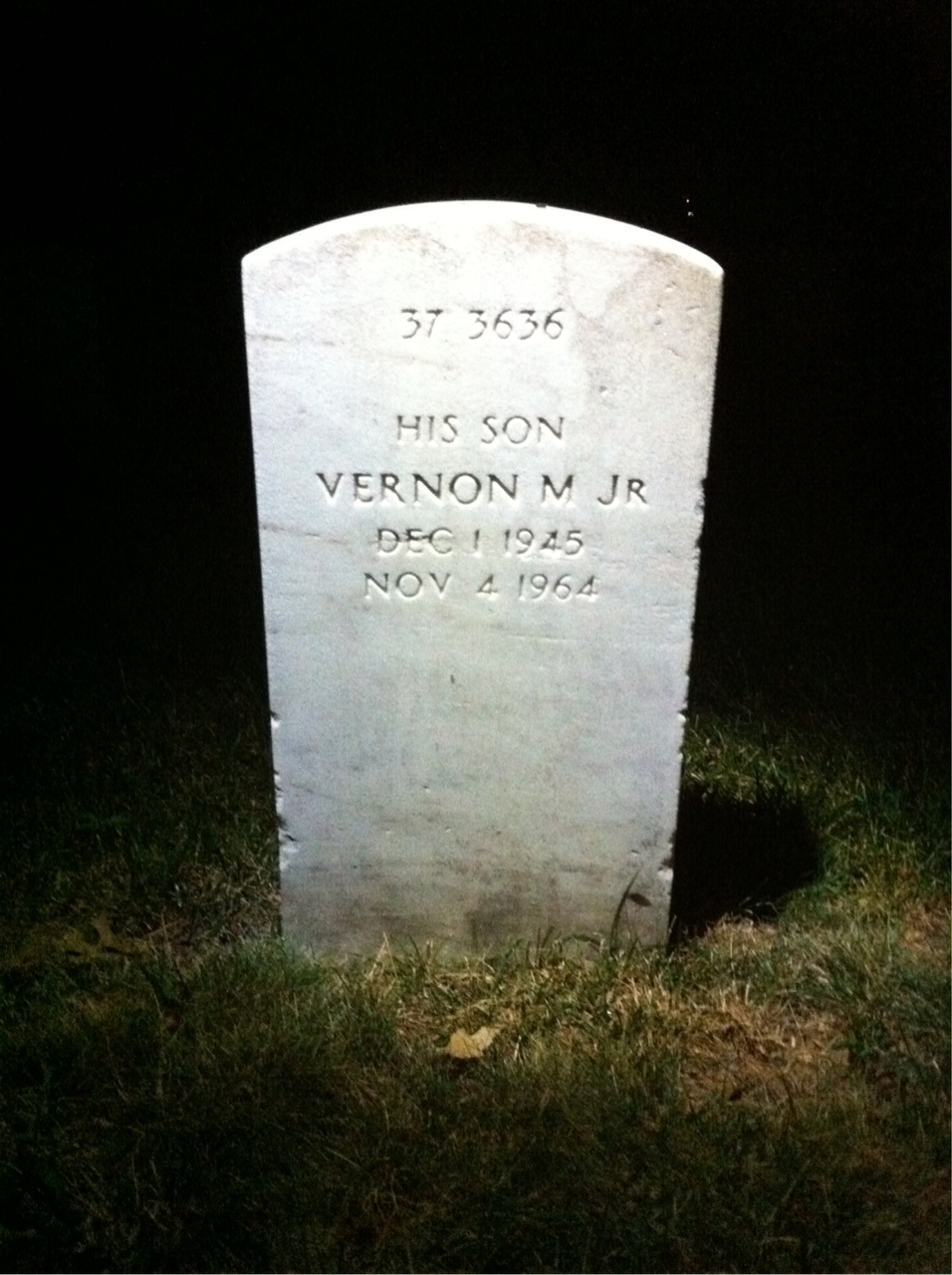 Back of headstone — Vernon Abel