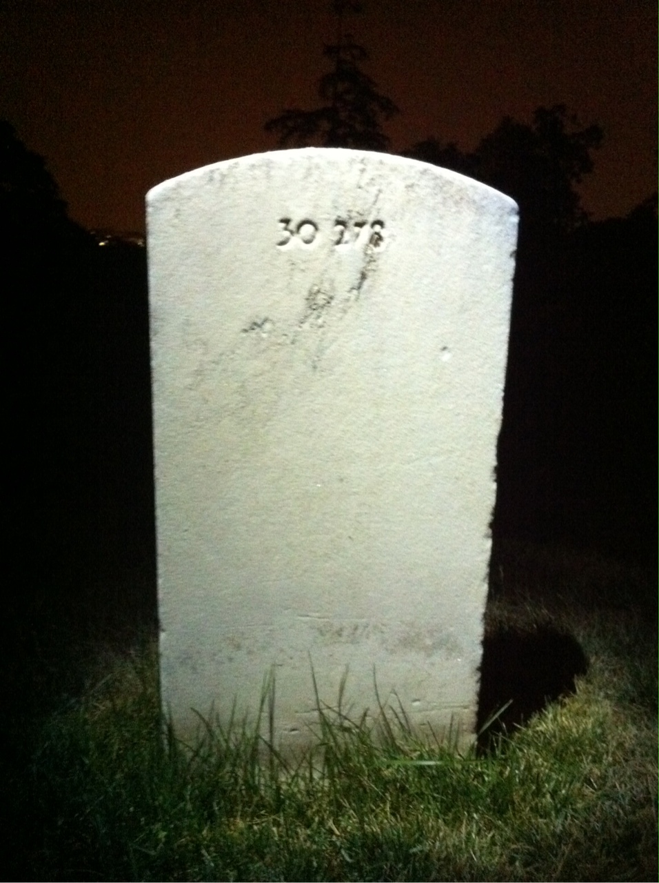 Back of headstone — George N Staples