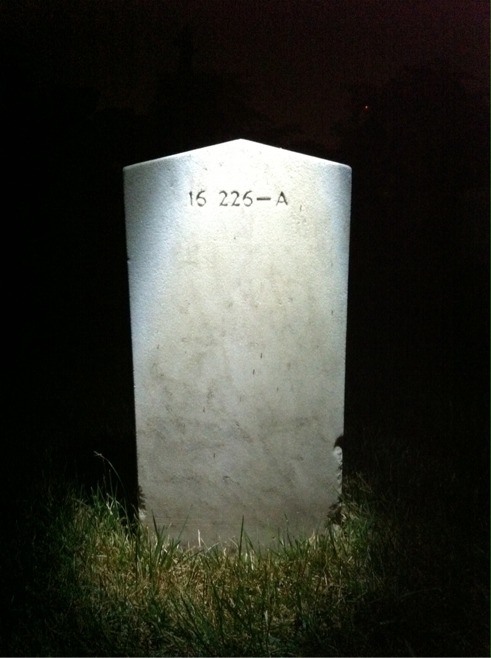 Back of headstone — Albert Akers