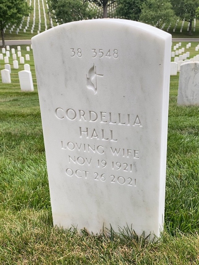 Back of headstone — Loren Hall