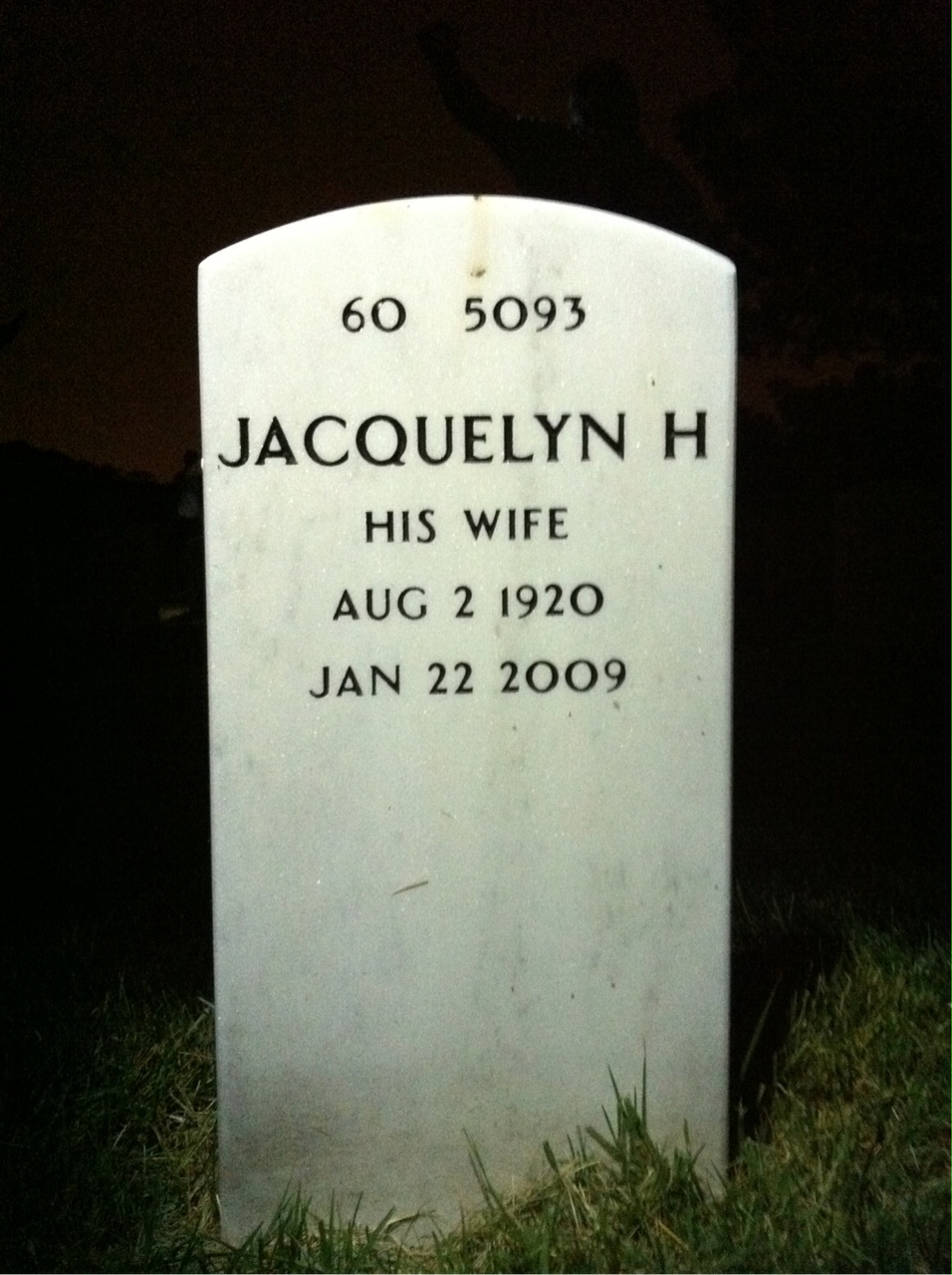 Back of headstone — Walter Laake