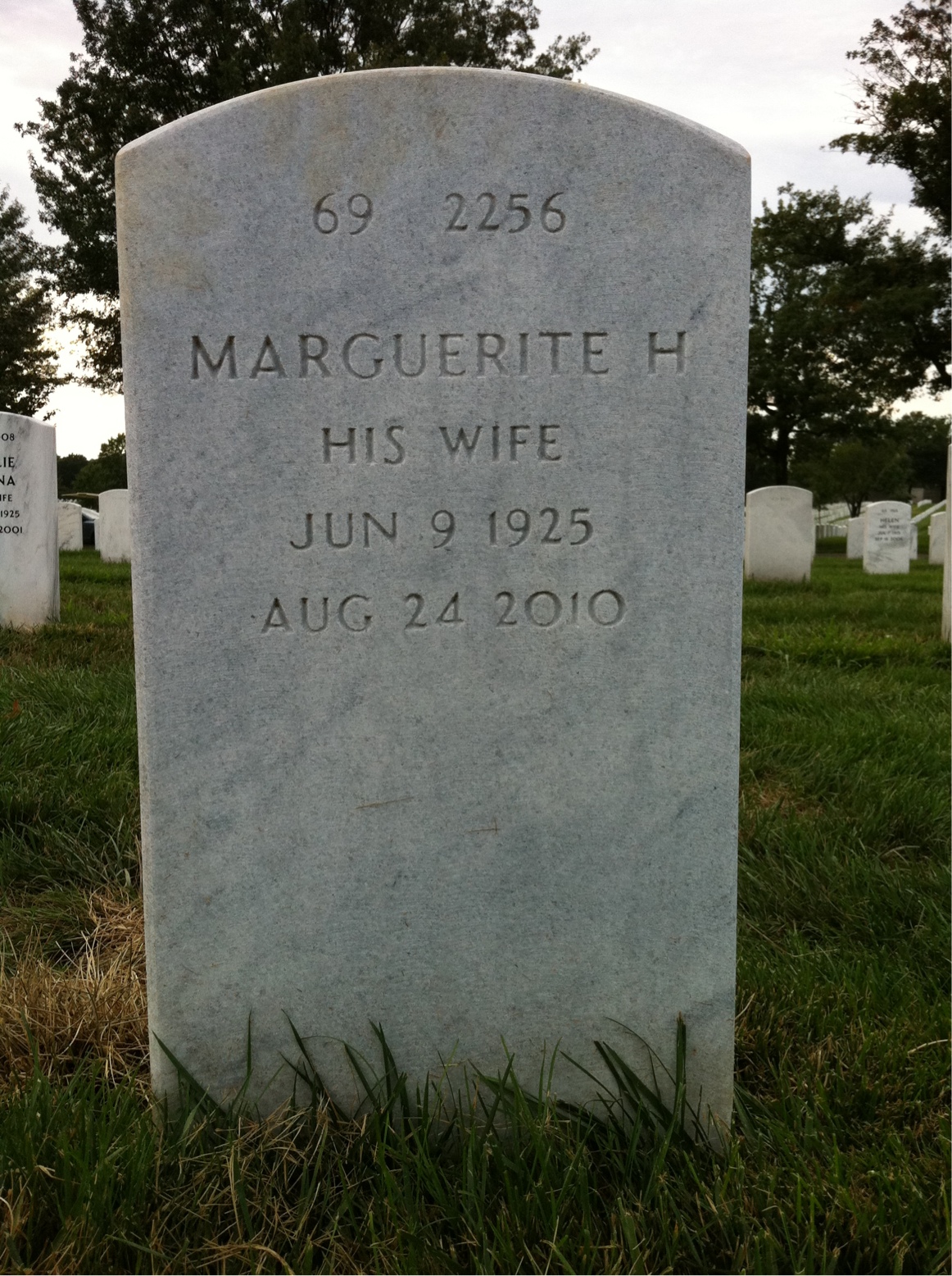 Back of headstone — Julian Johnston