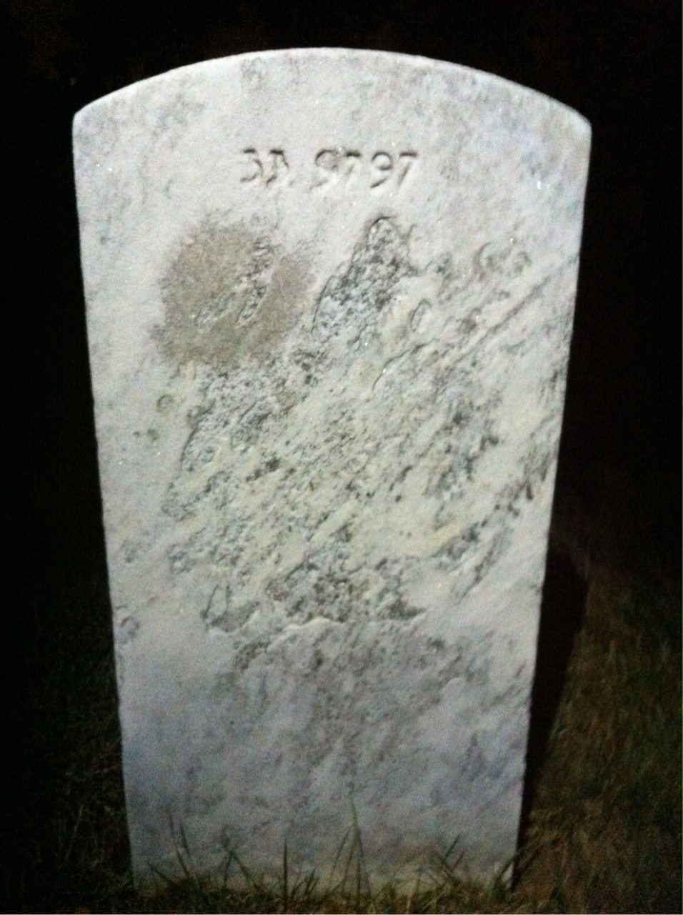Back of headstone — Orie Mitchell