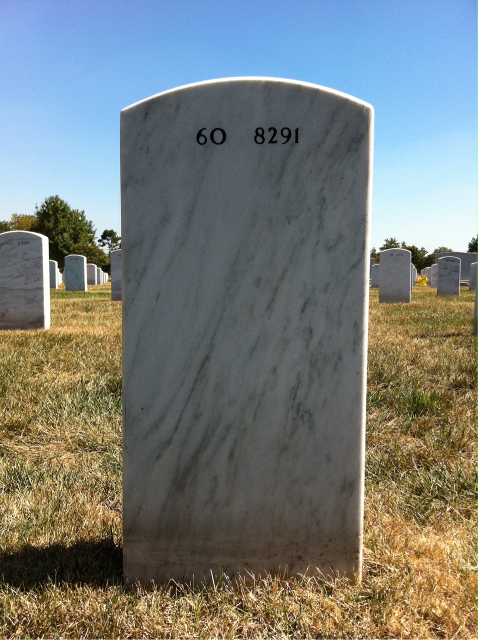 Back of headstone — Kendell Frederick