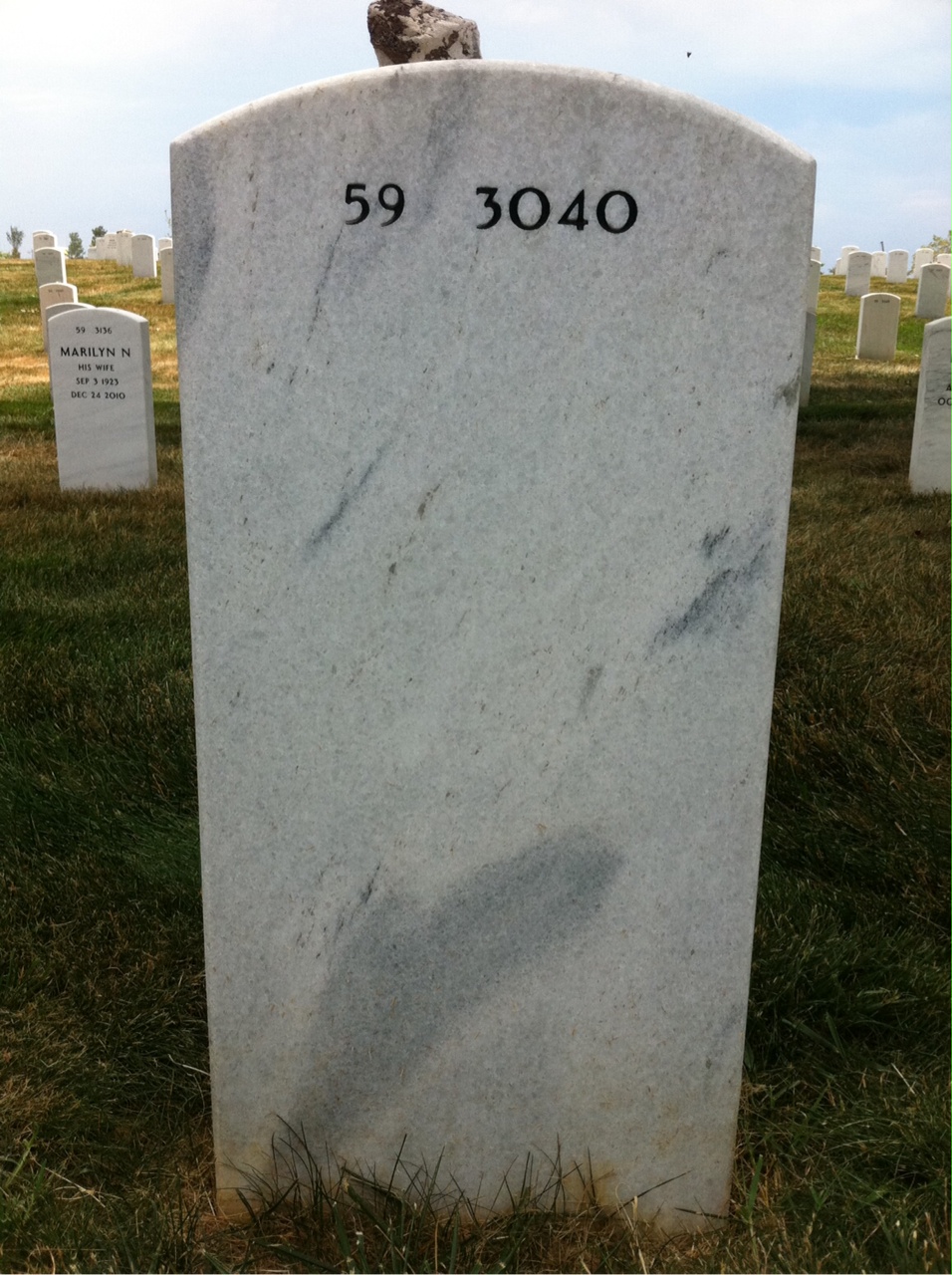 Back of headstone — Tillman Johnson