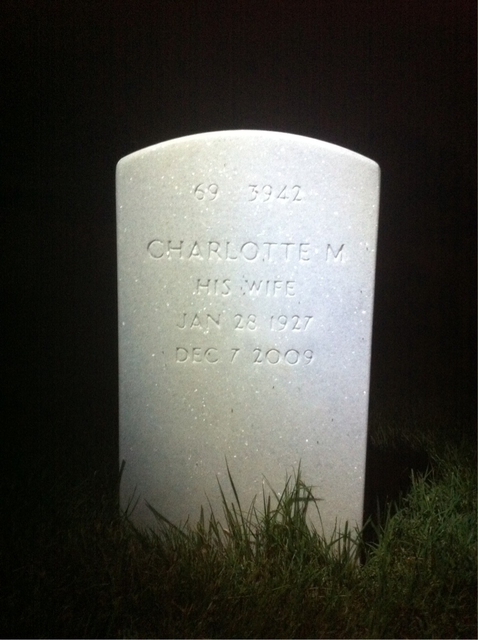 Back of headstone — Earl Shultz