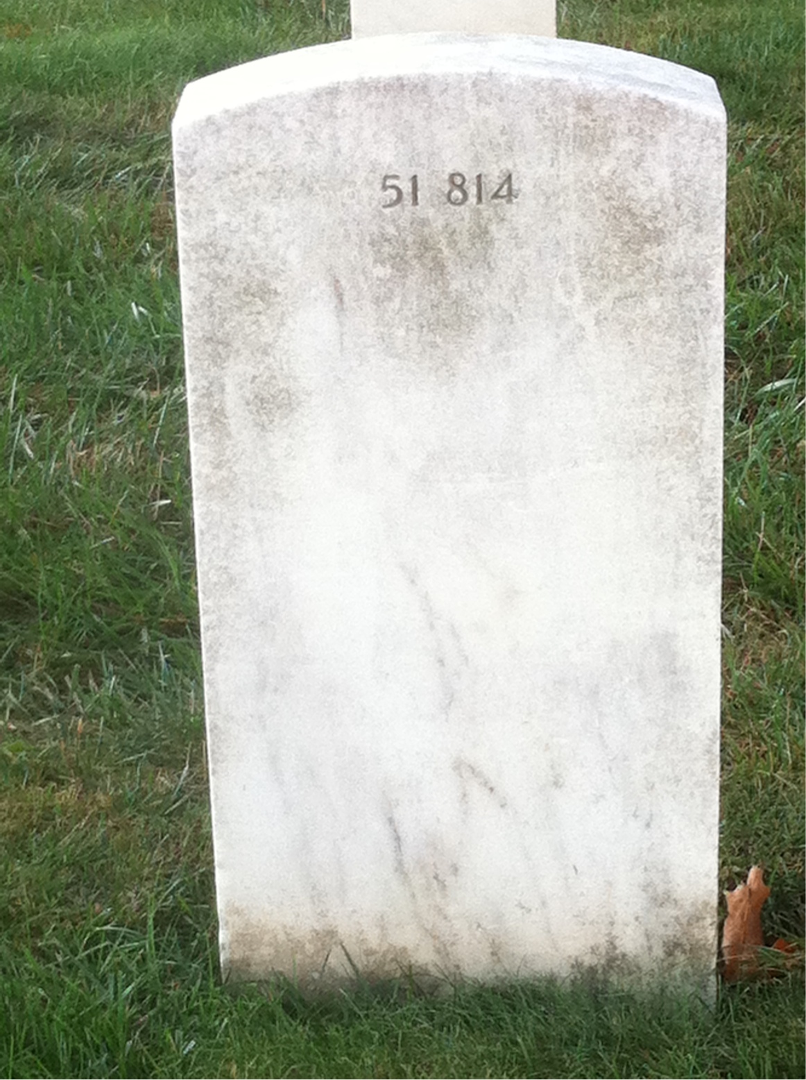 Back of headstone — Newell Morse