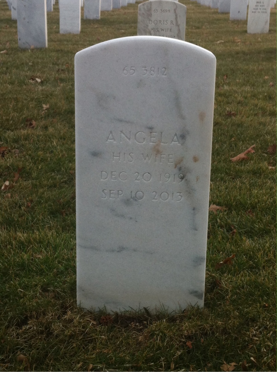 Back of headstone — Robert Millious