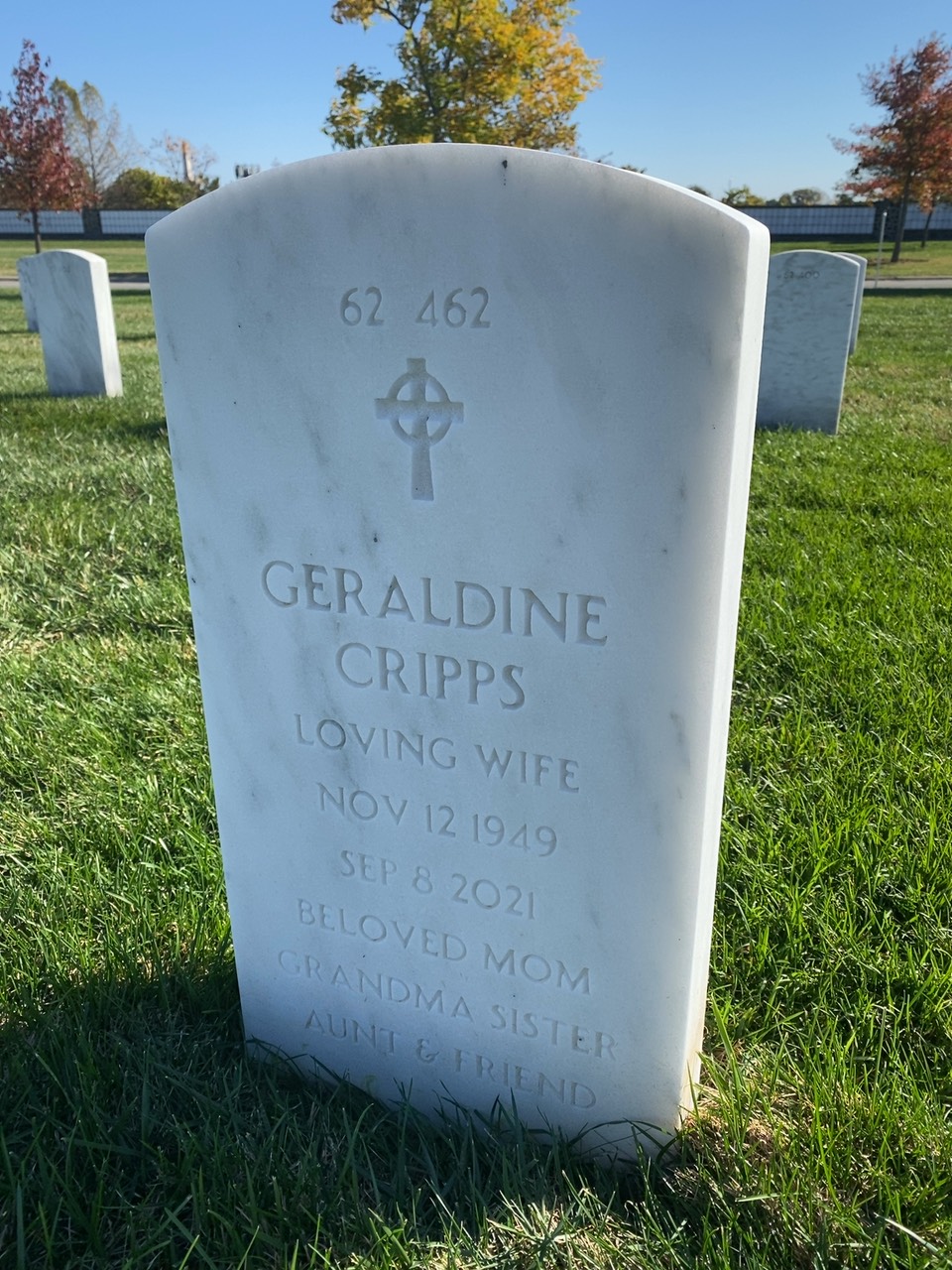Back of headstone — Alan Cripps