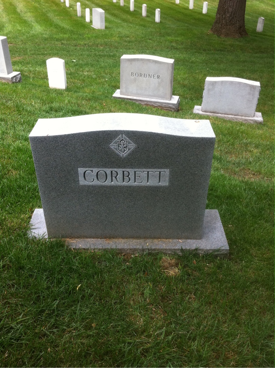 Back of headstone — William Corbett