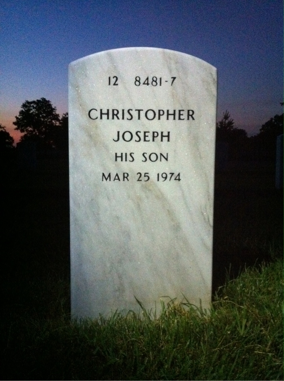 Back of headstone — Garry Smith