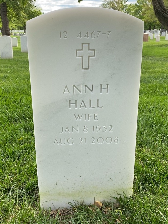 Back of headstone — Graham Hall