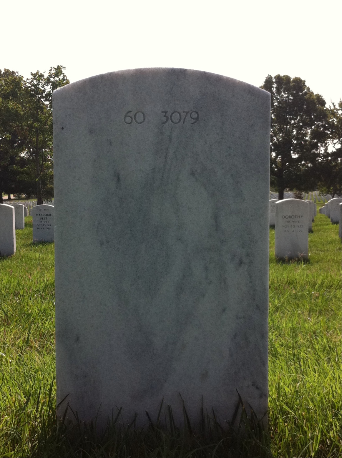Back of headstone — Frank Montavon