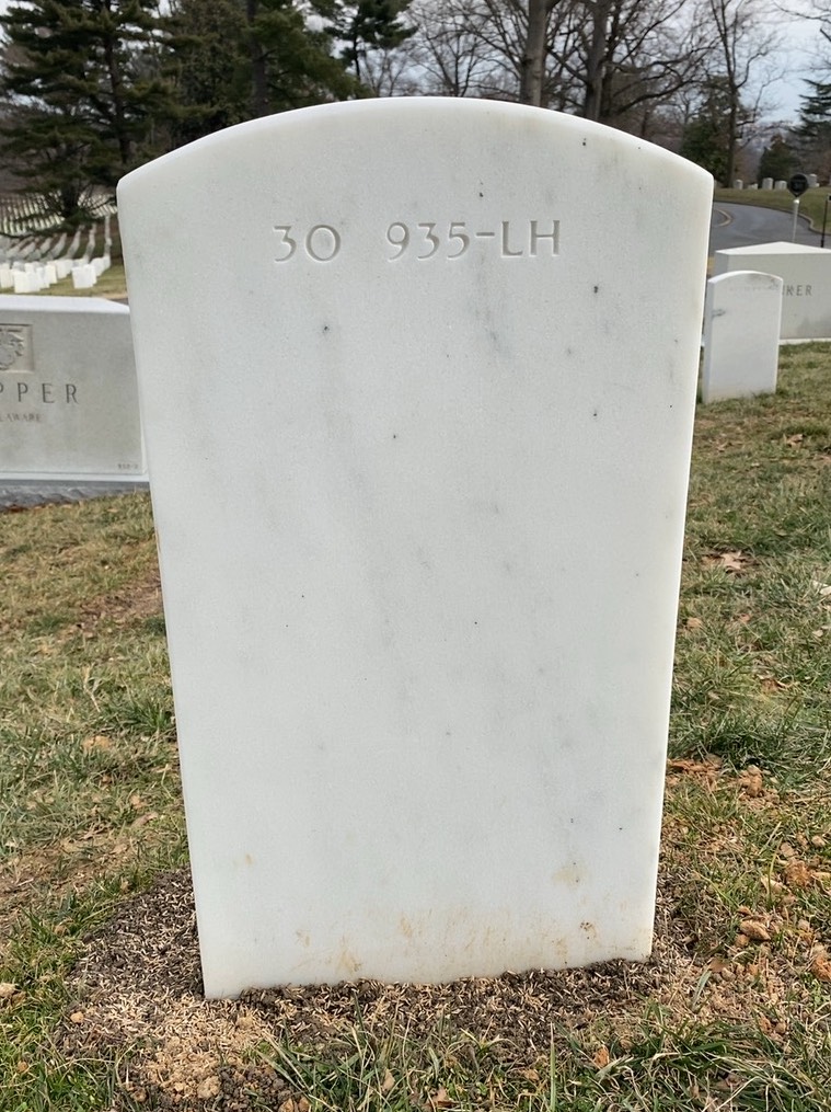 Back of headstone — John Mitchell