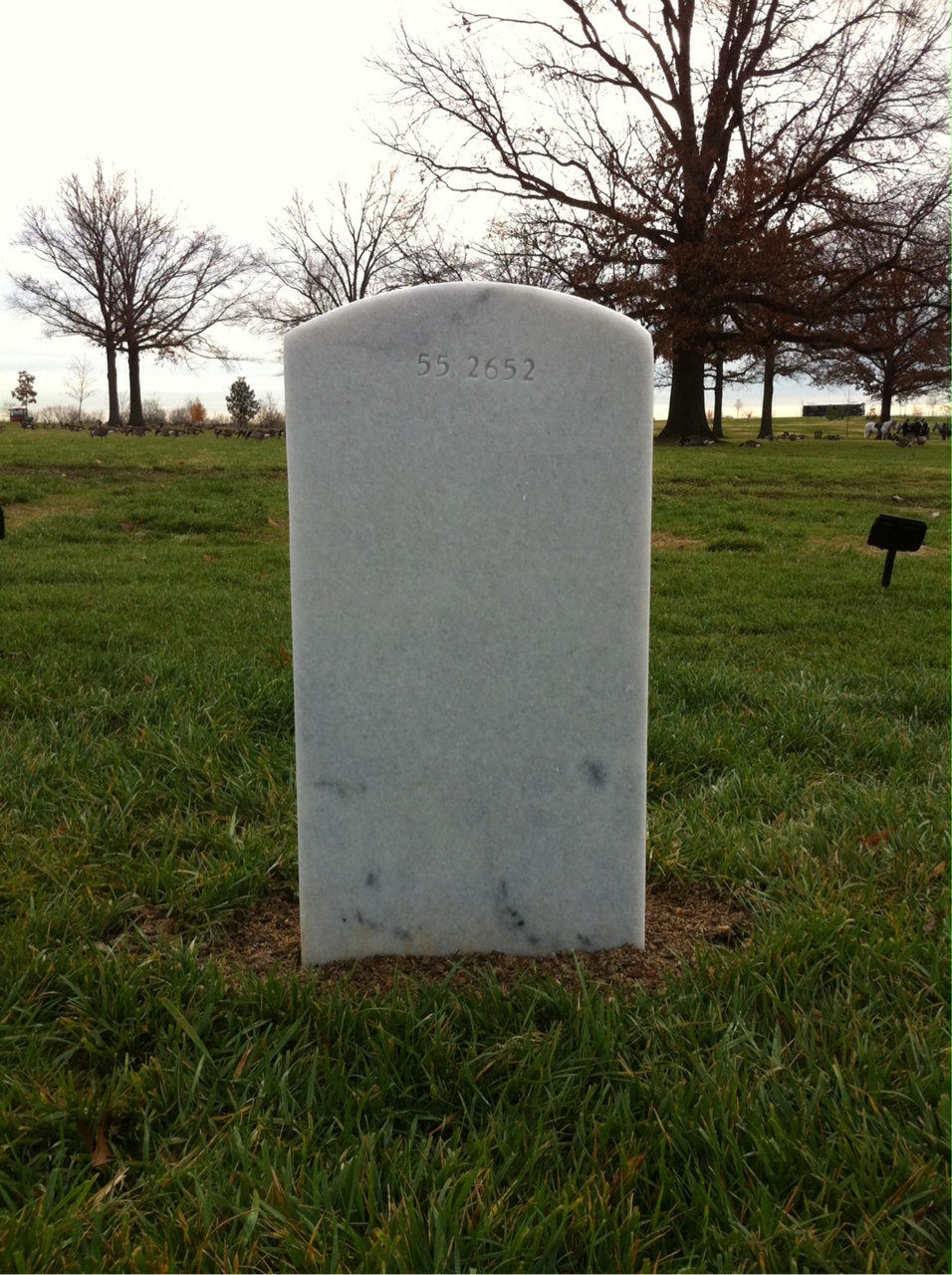 Back of headstone — William Flaucher