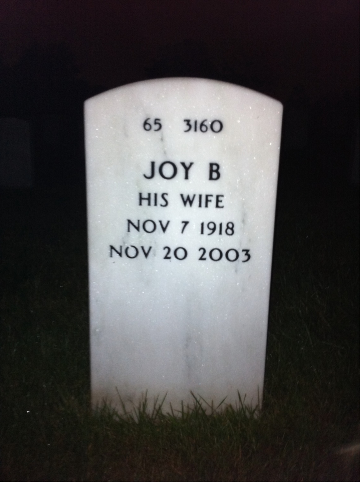 Back of headstone — Harold Kielty