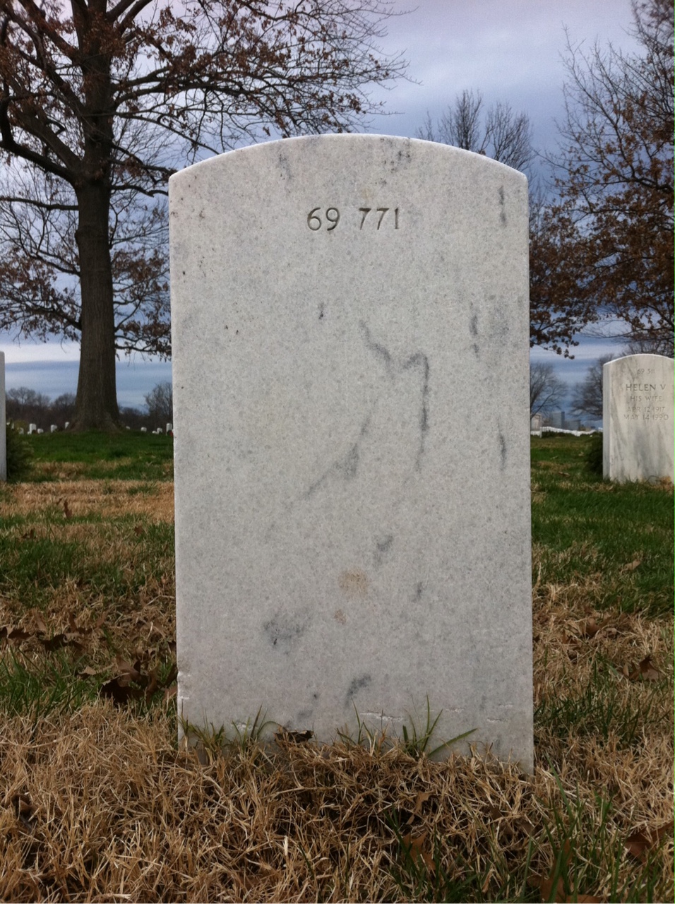 Back of headstone — Alvin Mitchell