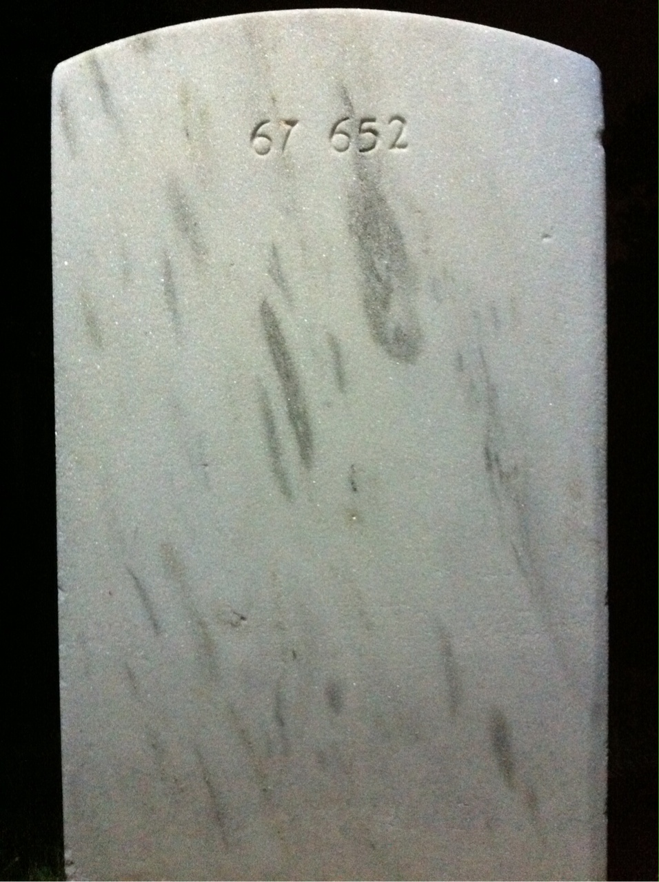 Back of headstone — William Zacchine