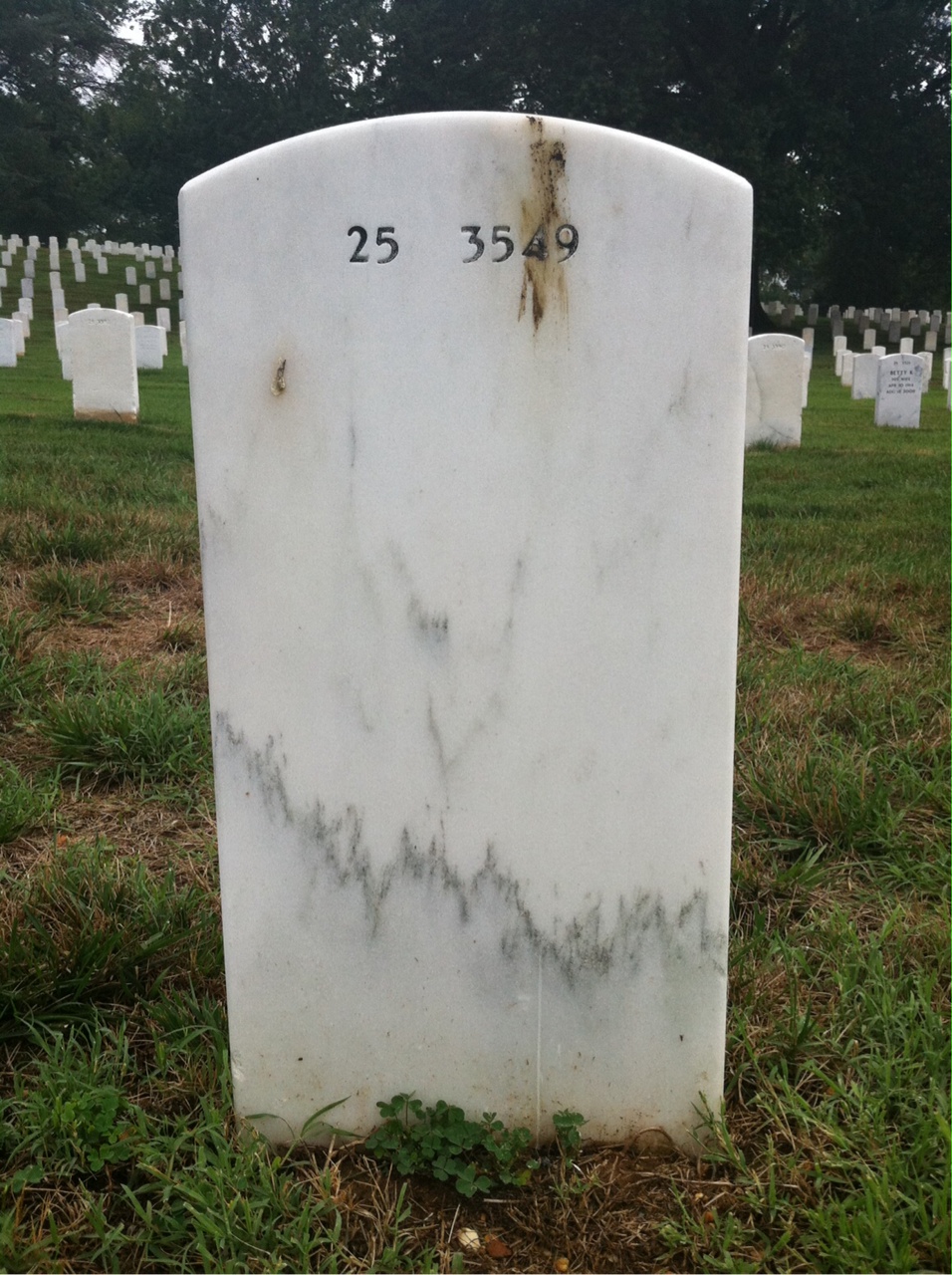 Back of headstone — William Bowers