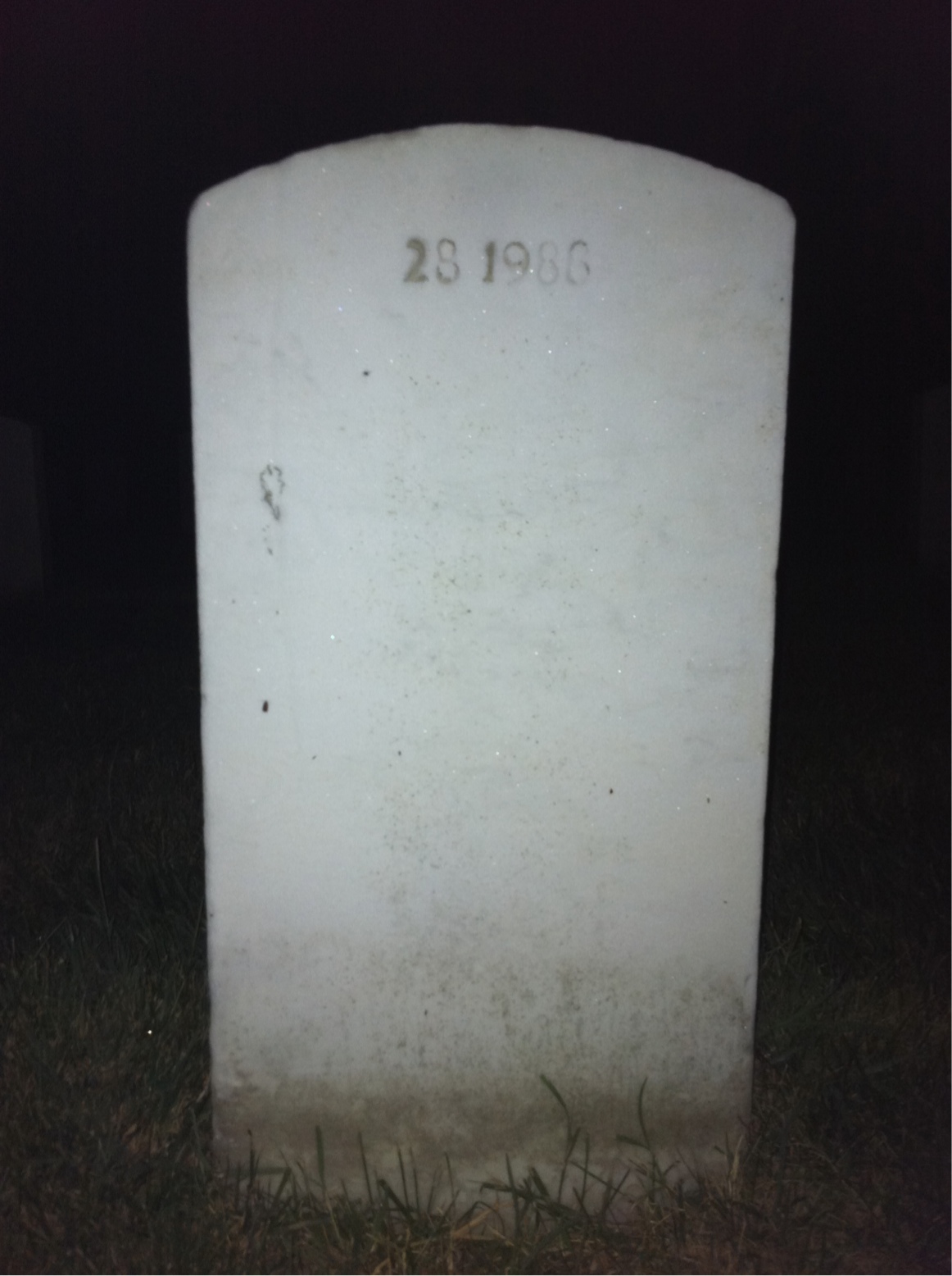 Back of headstone — William P Jones