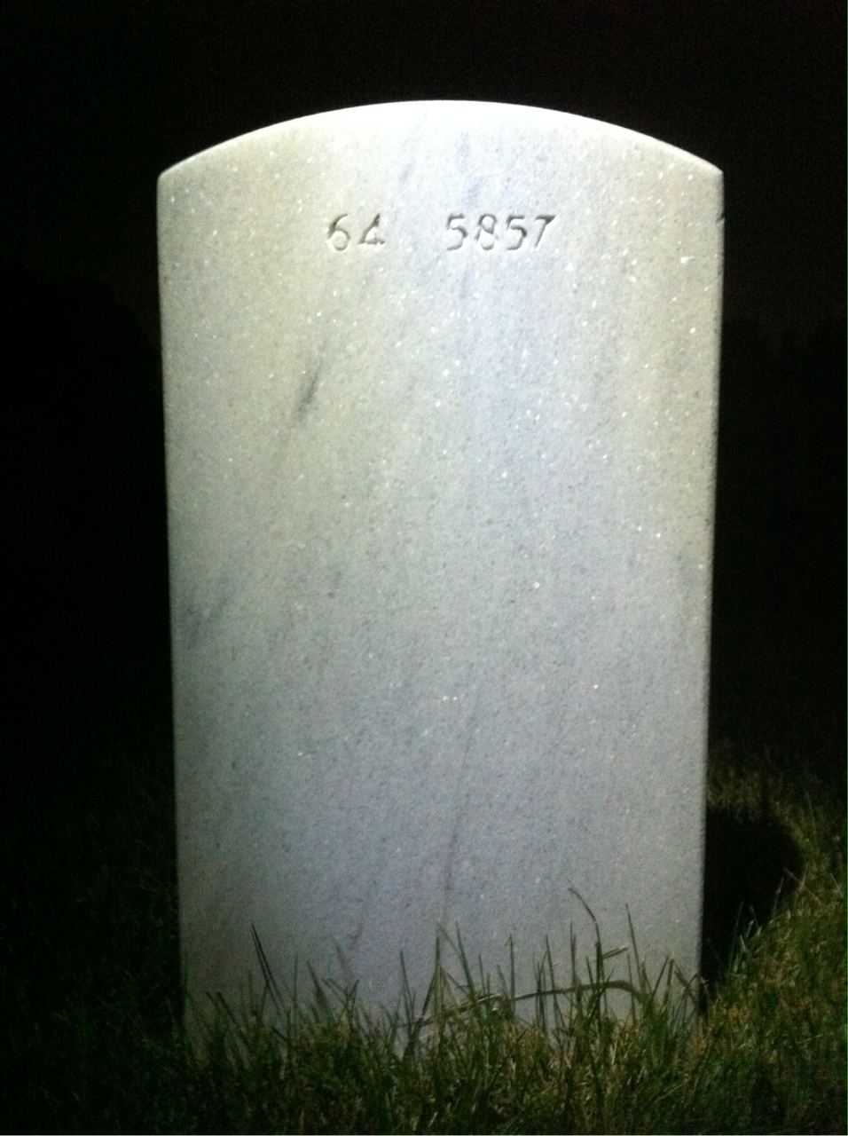 Back of headstone — John Sandin