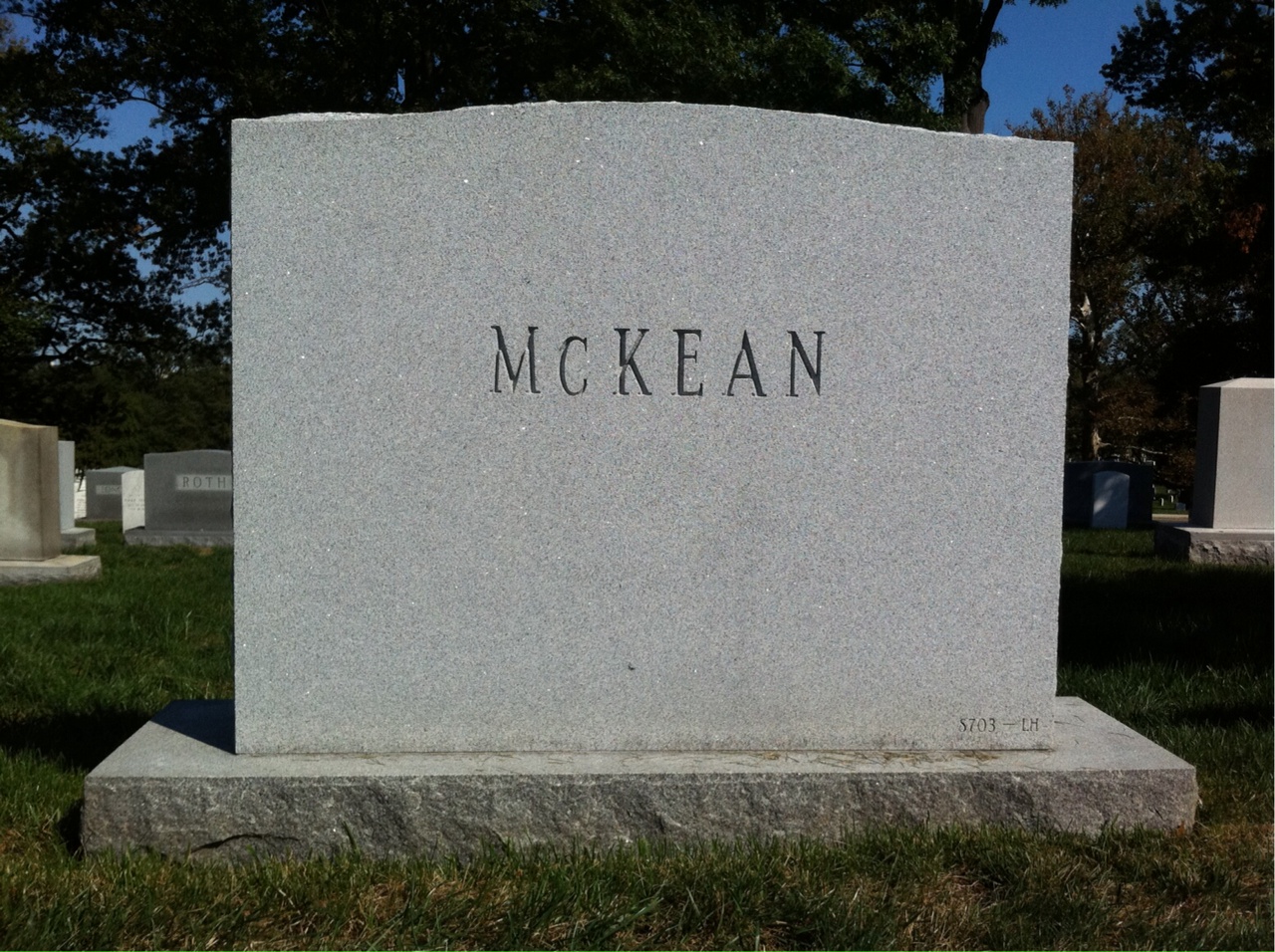 Back of headstone — Mary Mckean