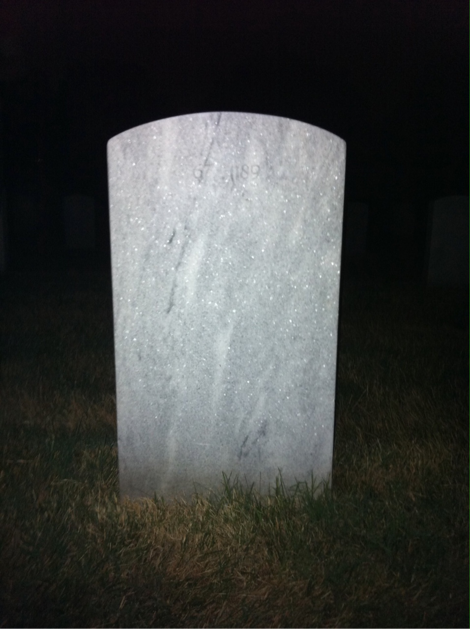 Back of headstone — Webster Moore
