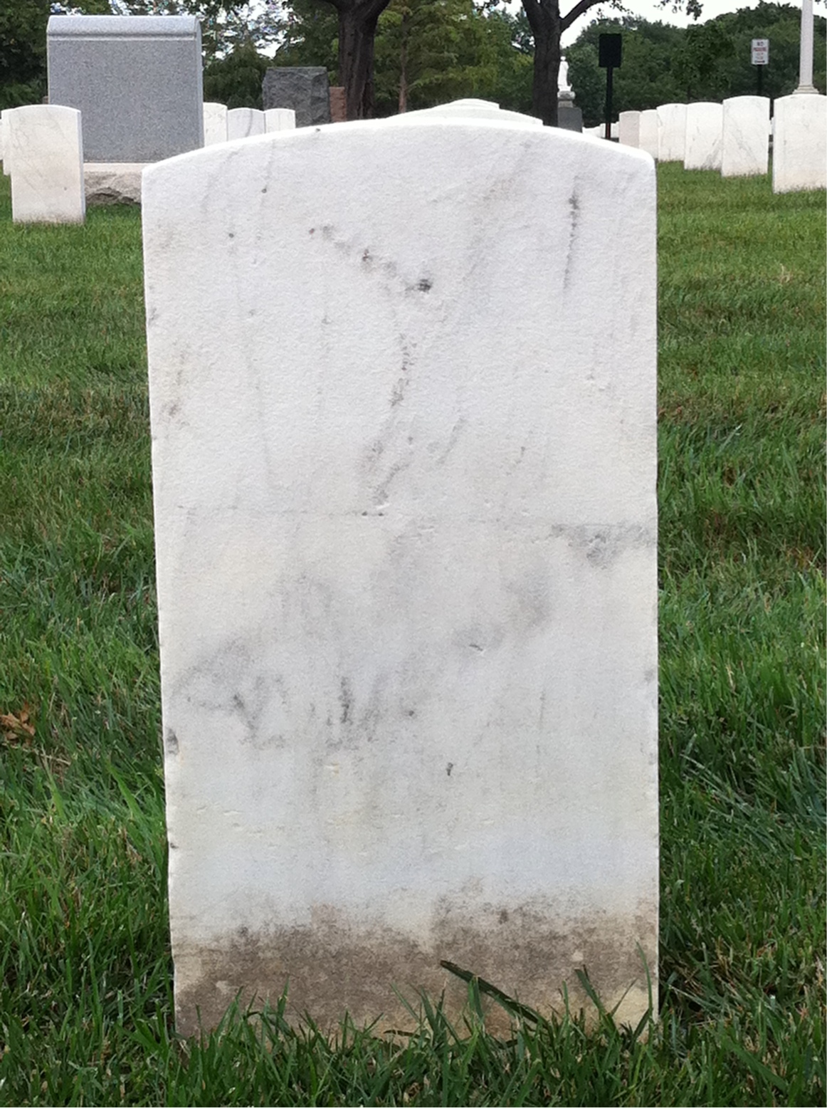 Back of headstone — Spencer Miller