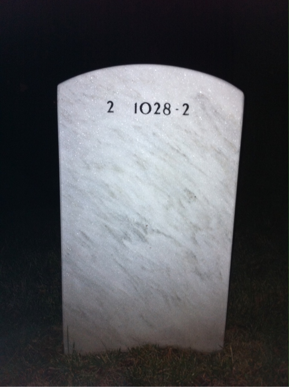 Back of headstone — Edward Hazlett