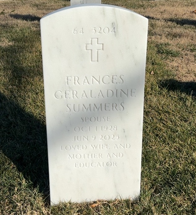 Back of headstone — Robert Summers