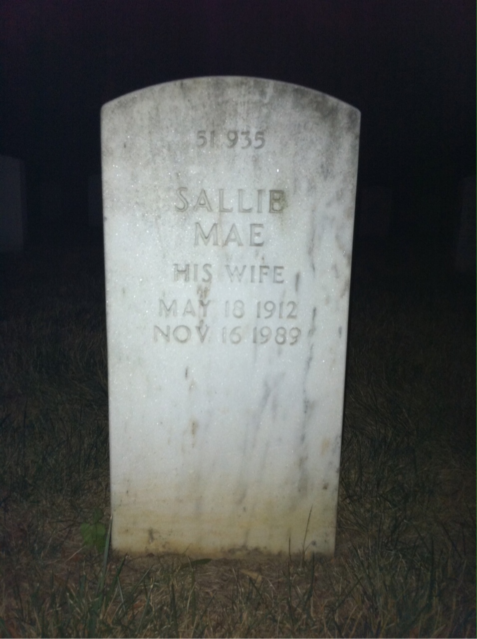 Back of headstone — Lawson Simpson