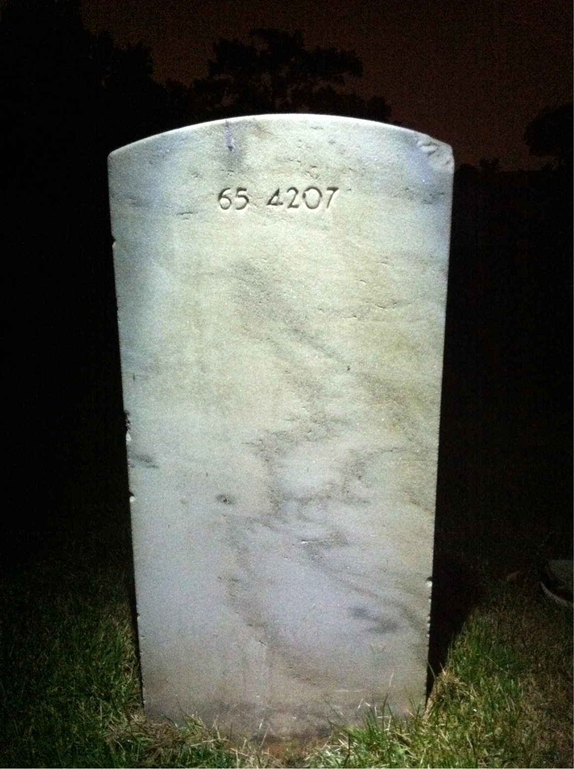 Back of headstone — John Moffatt