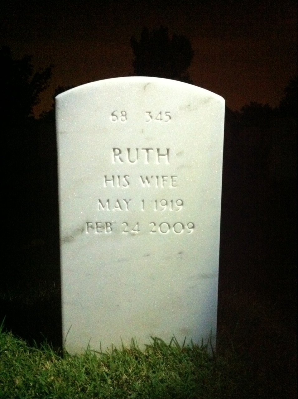 Back of headstone — Melvin Abrahams
