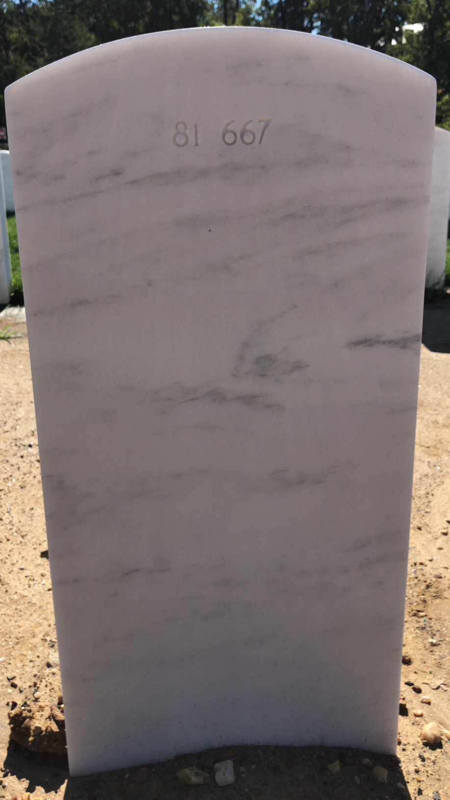 Back of headstone — Mark Alan Riccio