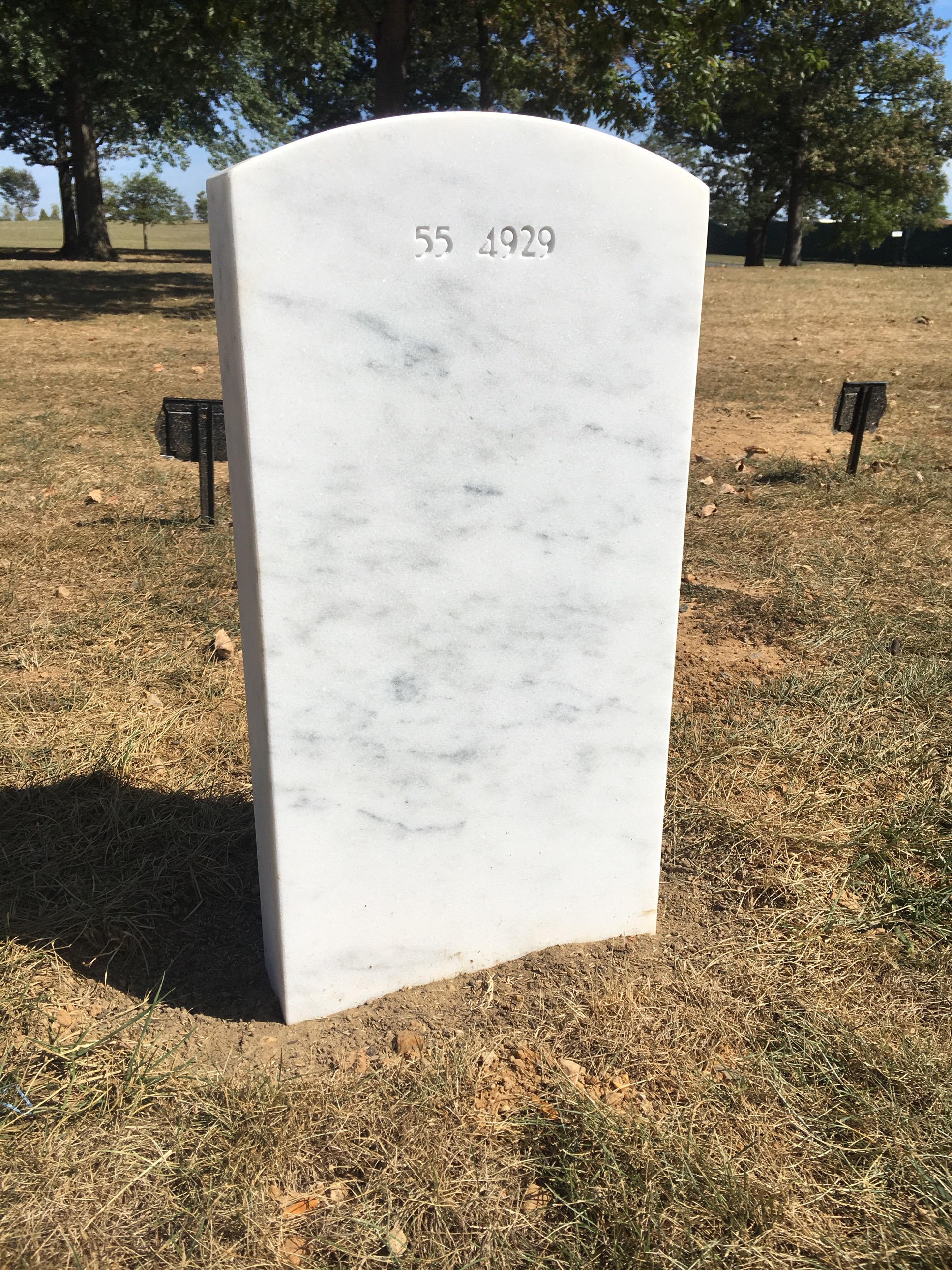 Back of headstone — David Mellon
