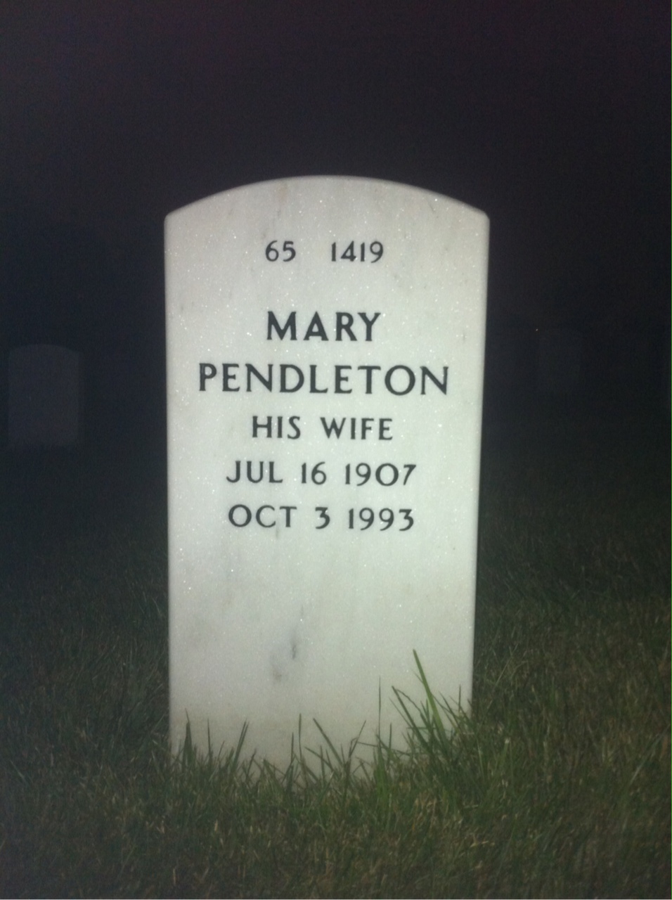 Back of headstone — Paul Rose