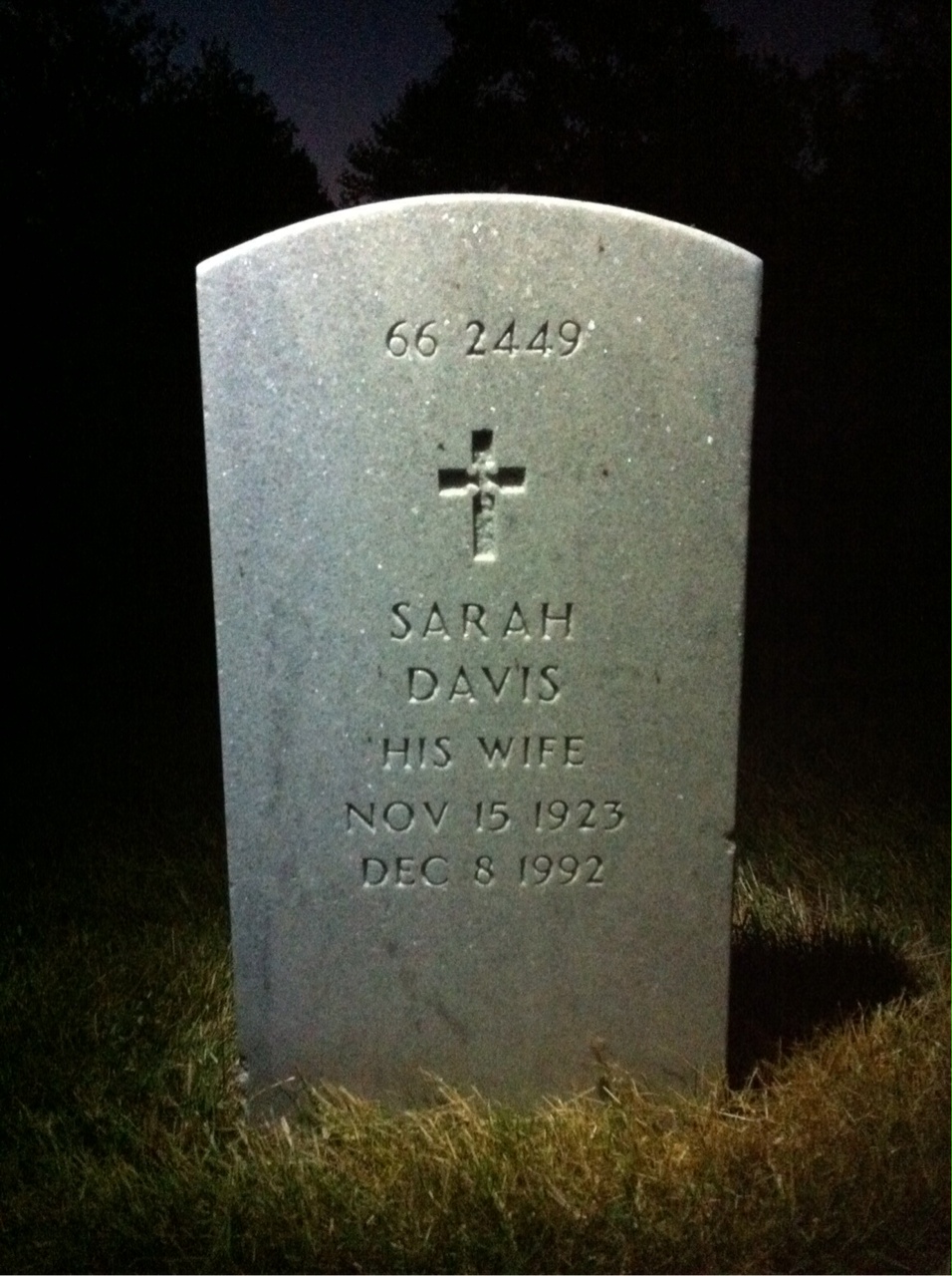 Back of headstone — Richard Arlington