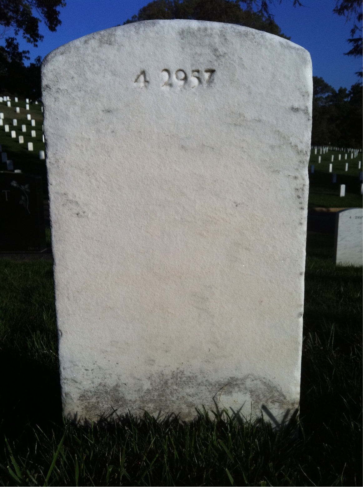 Back of headstone — William Graves