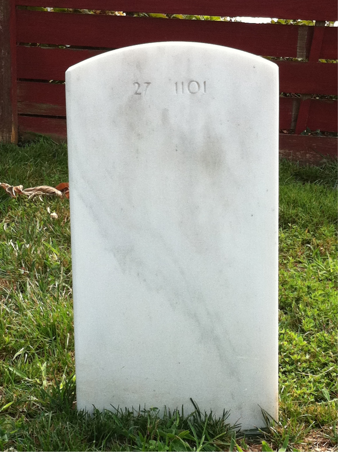 Back of headstone — William Miller