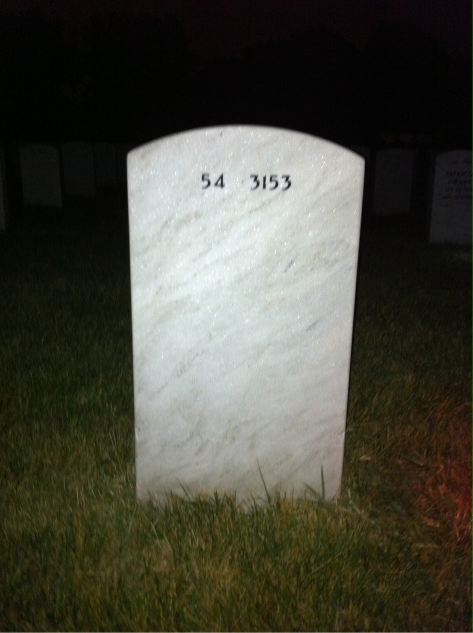 Back of headstone — William Marrow