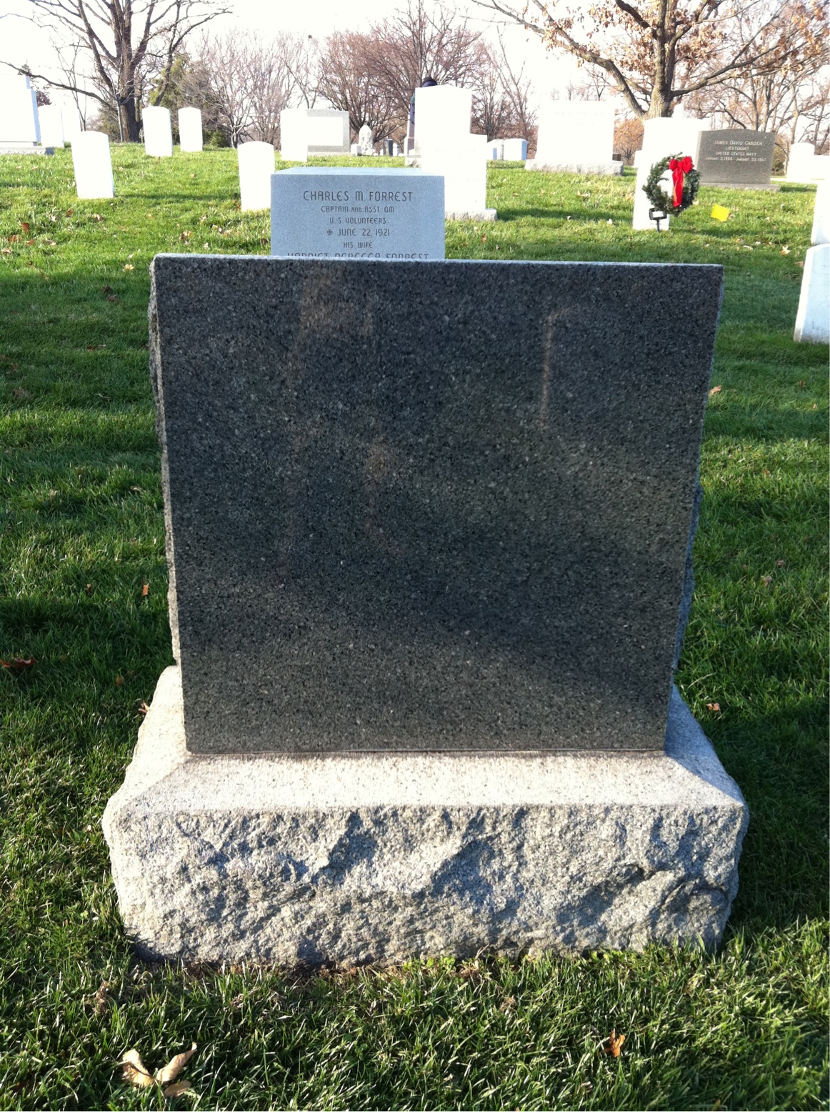 Back of headstone — Mary Milligan