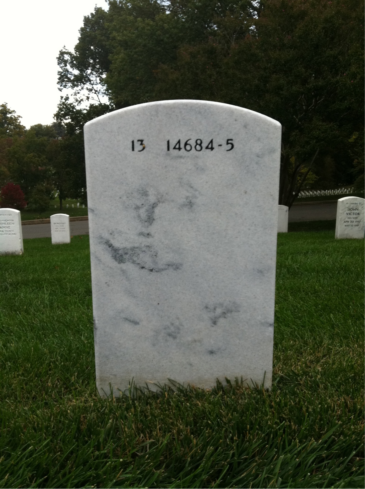 Back of headstone — William Greenwalt