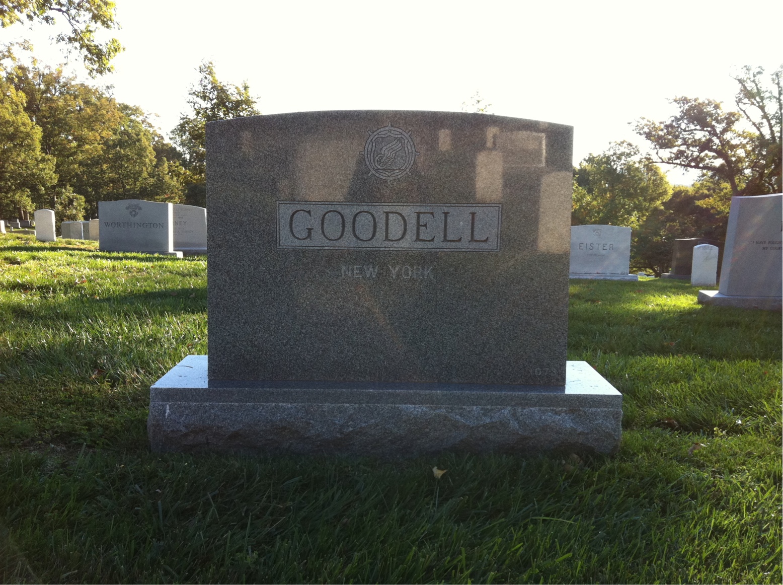 Back of headstone — Henry Goodell