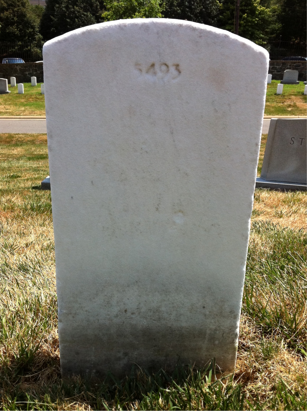Back of headstone — Richard Morris